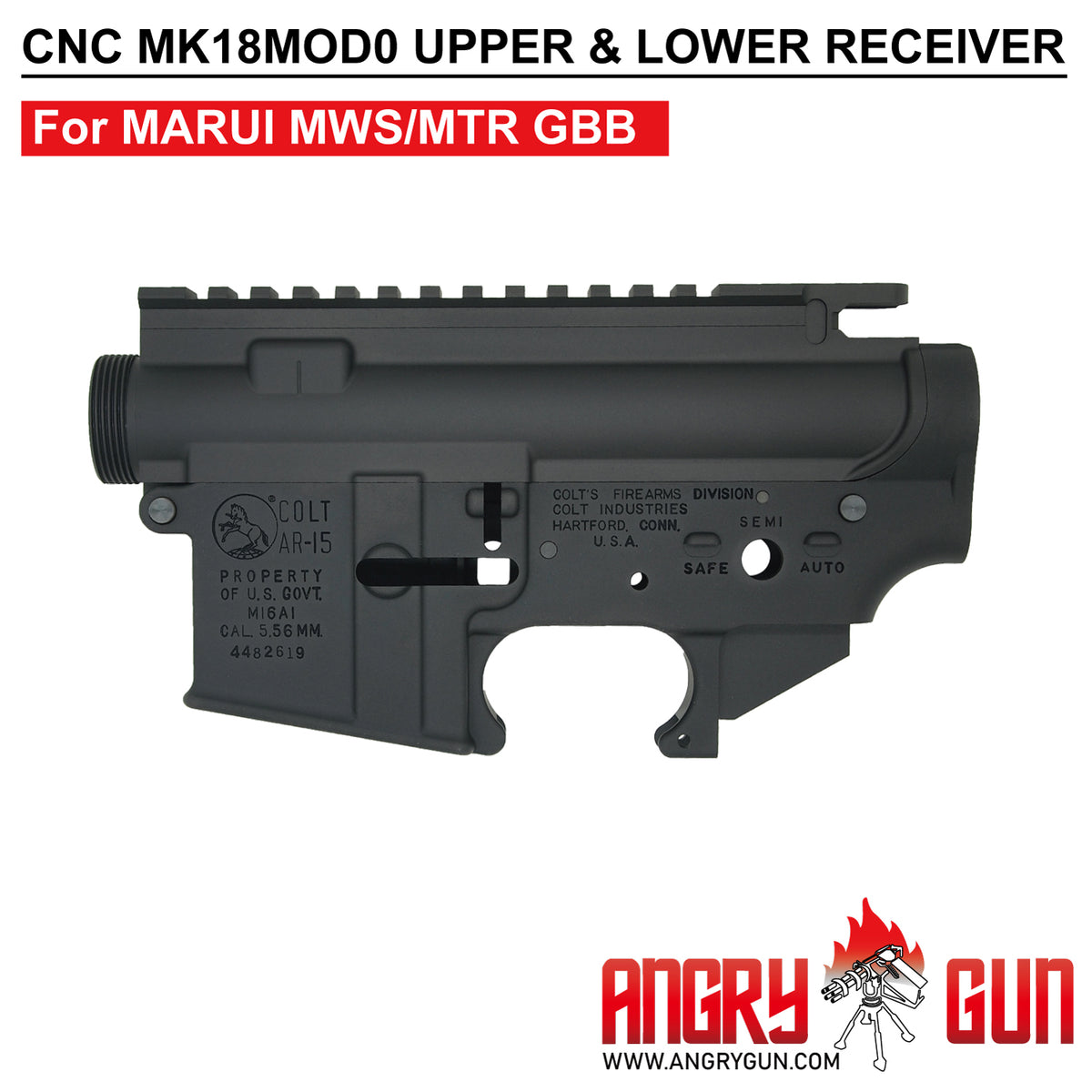 CYBERGUN COLT LICENSED CNC MK18MOD0 UPPER & LOWER RECEIVER FOR MARUI M –  ANGRYGUN