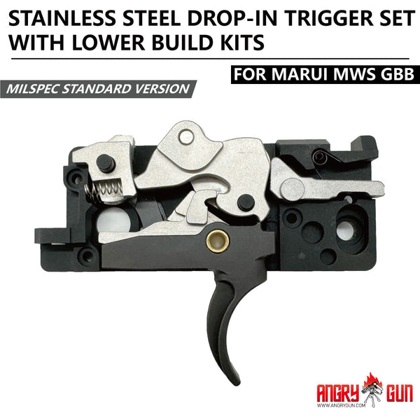 MWS STAINLESS STEEL DROP-IN TRIGGER SET WITH LOWER BUILD KITS